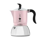 Bialetti Fiammetta Induktions-Kaffeemaschine, 4 Tassen (150 ml), für alle Herdarten geeignet, elegantes Design, rosa