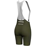 Lo.gas Fahrradhose Damen Gepolstert Mit TräGer Fahrrad TräGerhose Damen Bib Shorts Fahrradhose Schnell Trocknende StoßFeste Fahrradunterhose Mit 4d Polster Tasche Pitch Grün M