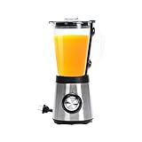 Ribelli Standmixer mit 1,5 Liter Glasbehälter 500 watt, Blender elektrisch, Shake Mixer, Smoothie Maker, 2 Geschwindigkeitsstufen, BPA-frei, Edelstahl