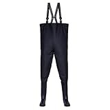 3Kamido Wathose Classic, SCHWARZ und GRÜN Serie 680, Anglerhose Standard, Fischerhose Teichhose Hochwasserhose (43 EU, Schwarz)