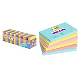 Post-it Super Sticky Notes, Packung mit 24 Blöcken, 90 Blatt pro Block & Super Sticky Notes Cosmic Collection, Packung mit 6 Blöcken