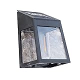 Operitacx 1Stück Solar LED Wandleuchte Schwarz Wasserdichtes Outdoor Licht mit Sensor für Garten Zaun und Terrasse Energieeffiziente Solar Außenleuchte für Wetterbedingungen