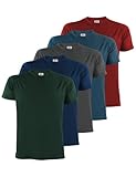 ALPIDEX Herren T-Shirts 5er Set Rundhals einfarbig S M L XL XXL 3XL 4XL 5XL, Größe:XL, Farbe:Earth