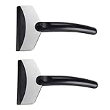 SOPOTUTU 2 Stück Scraper mit Rutschfestem Kunststoffgriff Langlebiger Edelstahlbefestigung Kompakt Leicht für Autofenster Winter Schneeräumung
