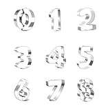 Zahlen Ausstecher, Edelstahl 0-9 Zahlen Ausstechform Keksausstecher Ausstechformen Set für Kekse, Backen, DIY Backform, Kuchendekoration