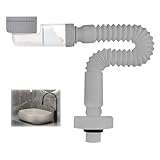 LANZLC Raumsparsiphon, 1 1/4 Zoll Flexibler Siphon Ablaufschlauch, Waschbecken Ablauf Flexibel, Flexibles Abflussrohr, Einstellbarer Siphon Waschbecken (Grau)