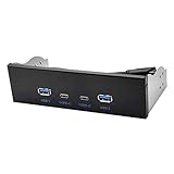 Reykentu Optisches Laufwerk-Panel USB 3.2 Typ C, 2 x USB GEN2 + 2 x TYPE-C 3,5 Zoll 5,25 Zoll HUB 19PIN auf C-Port vorne hinten Stecker