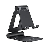 Nulaxy Verstellbar Handy Ständer Tisch, Faltbarer Aluminium Handy Halterung Einstellbar Schreibtisch, Kompatibel mit iPhone 17/16/15/14/13/12 Pro Max/Xr/Xs/X/8, Huawei, Galaxy und Allen Smartphones