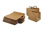 Papiertragetasche, Geschenktüten, Kraftpapiertragetasche 28+17x28 cm Braun- 250 Stück