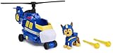 PAW PATROL Air Rescue - Chases Polizei-Rettungshubschrauber mit Geschoss-Abwurf und Chase Spielfigur (Basis Fahrzeug), Spielzeug für Kinder ab 3 Jahren
