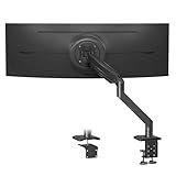 UPGRAVITY Robuster Monitorarm für 43,2 - 144,8 cm (17 - 57 Zoll) Bildschirme bis zu 25 kg, Premium-Aluminium, ultrabreite Monitorhalterung für Samsung Odyssey G9 und LG, VESA 100 x 100 mm, Schwarz