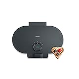 SEVERIN Duo-Waffeleisen Black Line, Doppelwaffeleisen für Herzwaffeln, PFAS-freie Beschichtung, mit Kontrollleuchte, praktische Kabelaufwicklung, 1.200 Watt, schwarz-matt, WA 2119