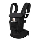 Ergobaby Adapt Babytrage für Neugeborene ab Geburt, 3-Positionen SoftFlex Mesh Ergonomische Babybauchtrage Rückentrage Baby-Tragetasche, Onyx Black