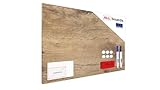 ALLboards Metallische Magnettafel HOLZ BAUMSTAMM BAUMKERN 60x40cm MetalBoards Memoboard für jede Art von Magneten Magnetpinnwand + 2 Marker, 6 Magnete und Schwamm