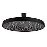 TONIXY 25,4 cm Regenduschkopf Wasserfall-Duschkopf-Set mit selbstreinigenden Silikondüsen und auslaufsicherer Konstruktion für Badezimmer-Upgrade (schwarz)