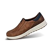 bugatti Casual Slip-On Sneaker, Slipper mit Gummizug und Logo, Cognac, 45 EU