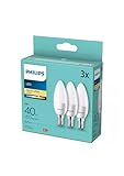 PHILIPS E14 LED Warmweiß Glühbirne E14 3er Pack 40W - Energiesparende Matte E14 LED Lampen Mit Langer Lebensdauer, Klassische Warmweiße LED Beleuchtung
