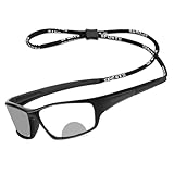 willochra Lesebrille, bifokal, für Herren, verstellbare Sicht, selbsttönend, für Outdoor-Sport, mit Lupe, Alterssichtigkeit (Schwarz, 1,25, Multiplier_X), Schwarz, M