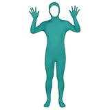 GFPGNDFHG Unisex Ganzkörperanzug Halloween Karneval Ganzkörper Slenderman Kostüm Bodysuit Man Damen Herren Greenscreen Anzug Zentai Suit, XS-XXL Dunkelgrün S