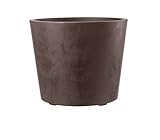 Kreher XXL Pflanzkübel Millennium mit rollbarer Plattform und einem Volumen von 80 Liter! Tolle Naturstein Optik in Braun oder Anthrazit! Maße: 59 x 49 cm (ØxH) (Braun)