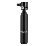HUOMMGS Mini Tauchflasche 0,5L Taucherflasche Tragbare Lung Tank Mit 5 Bis 10 Minuten Tauchen Aluminium Tauchflaschen Professionell Lungtank mit Leuchtendes Wasserdichtes Druckmessgerät für Fluss