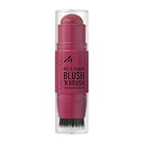 Manhattan Multi-Tasker Blush'N'Brush Stick, aufbaubarer Rouge-Stick mit integriertem Pinsel, wasserfeste Creme-zu-Puder-Formel, leicht aufzutragen, Fb. 200 Fushia Glam, 8 g