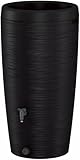 Regenwassertank 240 L Regentonne Wasserbehälter in 3 Farben mit Wasserhahn Set (240L Schwarz)