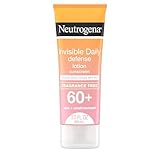 Neutrogena Invisible Daily Defense parfümfreie Sonnenschutzlotion, breites Spektrum LSF 60+, Oxybenzonfrei und wasserabweisend, Sonnen- und Umwelteinwirkungsschutz, 100 ml