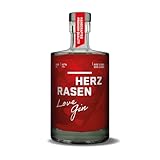 HERZRASEN Love Gin 0,5l – 42 % Vol. Premium Dry Gin mit 11 Botanicals – Rote Edition gefärbt mit Bio-Erdbeeren – Zitronig-frisch – Besondere Anlässe wie Hochzeit, Valentinstag romantisch