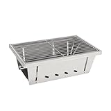 -Grill - faltbarer Holzkohlegrill für Grill, robuster Feuerkorb mit Tragetasche, Camping-Kochset für Picknicks unterwegs, Gartenpartys in