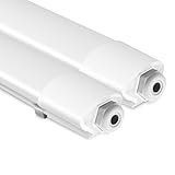zemty 2 Stücke Feuchtraumleuchte LED Röhre 120CM, 3000K/4000K/6500K 36W 3960LM LED Deckenleuchte, IP65 Wasserfest Lichtleiste für Kellerlampe, Werkstattlampe, Küchenlampe, Badlampe