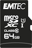 Emtec ECMSDM64GXC10 EliteGold 64GB microSDXC Speicherkarte - Highspeed, SD-Adapter UHS-I, U1, bis 85 MB/Sek