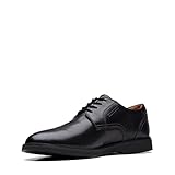 Clarks Herren Malwood Lace Oxford, Black Leather, 45 EU