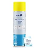 wolk Kreidespray strong gelb 500 ml - langhaltende Bodenmarkierungen - pflanzenverträglich - wasserlöslich - temporäre Boden Markierungen - ca. 260 m Markierungsweg - Spraydose