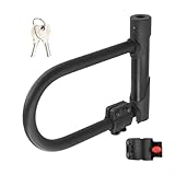 Vidonergy Robustes Bügelschloss mit 15 mm Bügel aus legiertem Stahl und 3 mm PVC-Beschichtung für Diebstahlsicherung, inklusive 1,2 m verlängertem Stahlkabel für vielseitige Verriegelung (U-förmiges