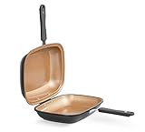 LIVINGTON Black Doubletta | Wendepfanne | Kochen, Braten, Backen, Grillen | ergonomischer Griff | geeignet für alle Herdarten | Non-Stick-Beschichtung
