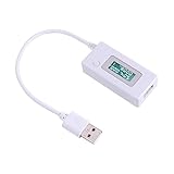 BELLIFFY LCD Micro USB Ladegerät Und Tester Digitaler Voltmeter Strommessgerät Mit Anzeige Für Batteriekapazität Spannung Und Strom Ideal Für Smartphones Und Powerbanks Weiß