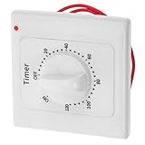 OHPHCALL Mechanische Zeitschaltuhr für Innenbeleuchtung Wandzeitschalter mit 120 Minuten Countdown Timer ABS Material Vielseitig für Lüfter und Steckdosensteuerung