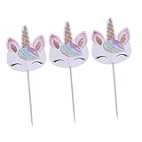 VILLFUL 24St Cupcake-Topper zum Geburtstag Kuchendeckel Pferd Papierbecher Dekor Einhorn-Cupcake-Picks Einhorn Tortenaufleger essbar einstecken Karte einführen schmücken Zylinder Hölzern