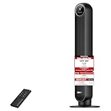 Dreo Turmventilator für Schlafzimmer, 7,6 m/s Geschwindigkeit, 28dB leiser Standventilator, 90° oszillierende Ventilator mit 4 Geschwindigkeiten, 4 Modi, 8 Std.Timer, Nomad One, Schwarz