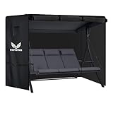 PATWING Hollywoodschaukel Abdeckung 3-4Sitzer,Gartenschaukel Abdeckplane,Reißfest 600D Oxford Hollywoodschaukel Schutzhülle Wasserdicht,Winddicht,für Gartenschaukel,Gartenmöbel