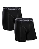 DANISH ENDURANCE Merino Boxershorts Herren (1er|2er Pack), Merino Unterwäsche Herren, Mit oder ohne Eingriff, Schwarz 2er Pack,
