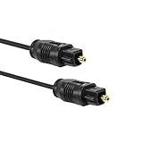 OcioDual Optisches Toslink Kabel 2m Faseroptik Optic Fiber Audio LWL SPDIF M/M Schwarz fur TV Optical Audio Cable Audiokabel