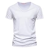 2025 T-Shirts für Herren Henley Shirt Sommer V-Ausschnitt Kurzarm T Shirt Kurzarmshirt Sportshirt Atmungsaktiv Vintage Casual Baumwolle Slim Fit T-Shirt Tee Streetwear