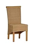 MiaMbel Esszimmerstuhl Rattan 49x98x49 cm Modern Massivholz Rattan Mahagoni Natur