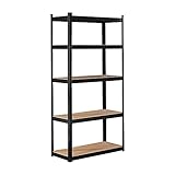 Arebos Schwerlastregal 180 x 90 x 40 cm | 875kg Tragkraft | 0,63 mm | 5 MDF-Platten Regal Lagerregal Kellerregal Steckregal Werkstattregal | Anthrazit