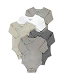 Kindsgard Wickelbody 5er-Pack Langarm Grau - Größe 56 - Baby Body Langarm - Einfaches An- & Ausziehen - Zertifiziert nach OEKO-TEX Standard