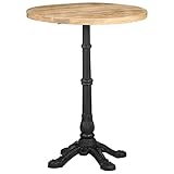 BADJAS Küchentisch Esszimmer, Esstisch Tisch Bistrotisch Ø60x76 cm Raues Mangoholz