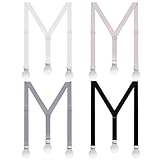 Sintege 4 Stück Damen-Hosenträger Versteckt Unter Der Kleidung, Dünne Verstellbare Y-Rücken Hosenträger Für Frauen, Mehrfarbig, Einheitsgröße