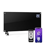 Klarstein Elektroheizung, Konvektor-Heizung mit Bodenrollen, Mobile Energiesparend, Leise , Standgerät Heizkörper Elektrisch mit Thermostat & App-Steuerung, 2000 W